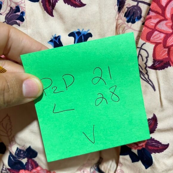 Matilda Jane Womens Blouse Top Medium 1/2 Button Lightweight Peach Floral - Picture 9 of 9